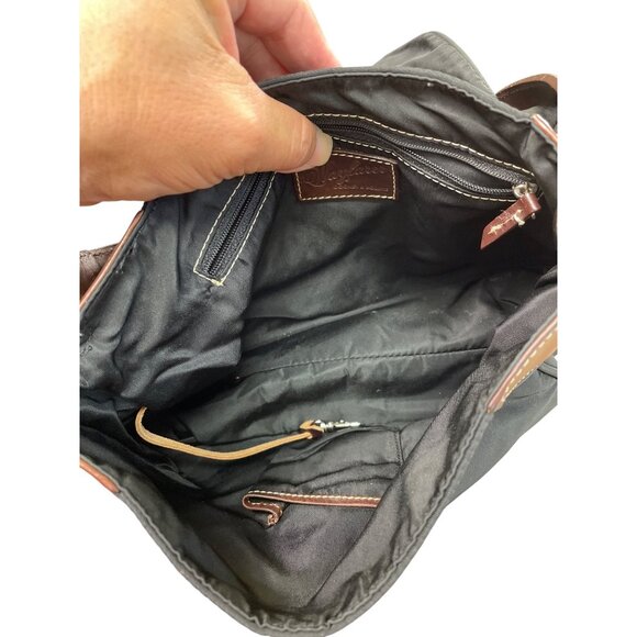 Dooney Bourke womans Black Brown Canvas Leather Handbag SKU 8761 - Picture 15 of 16